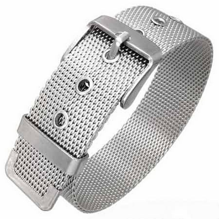 Stainless Steel Mesh Belt Buckle Womens Silver-Tone Bracelet 16 mm | Walmart (US)