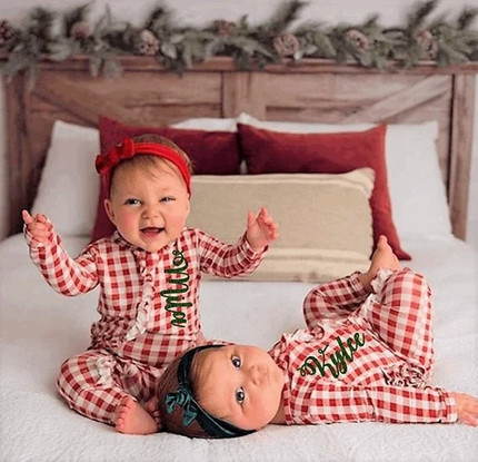 Click for more info about PREORDER NOW Christmas Baby Sleeper With Headband Baby | Etsy
