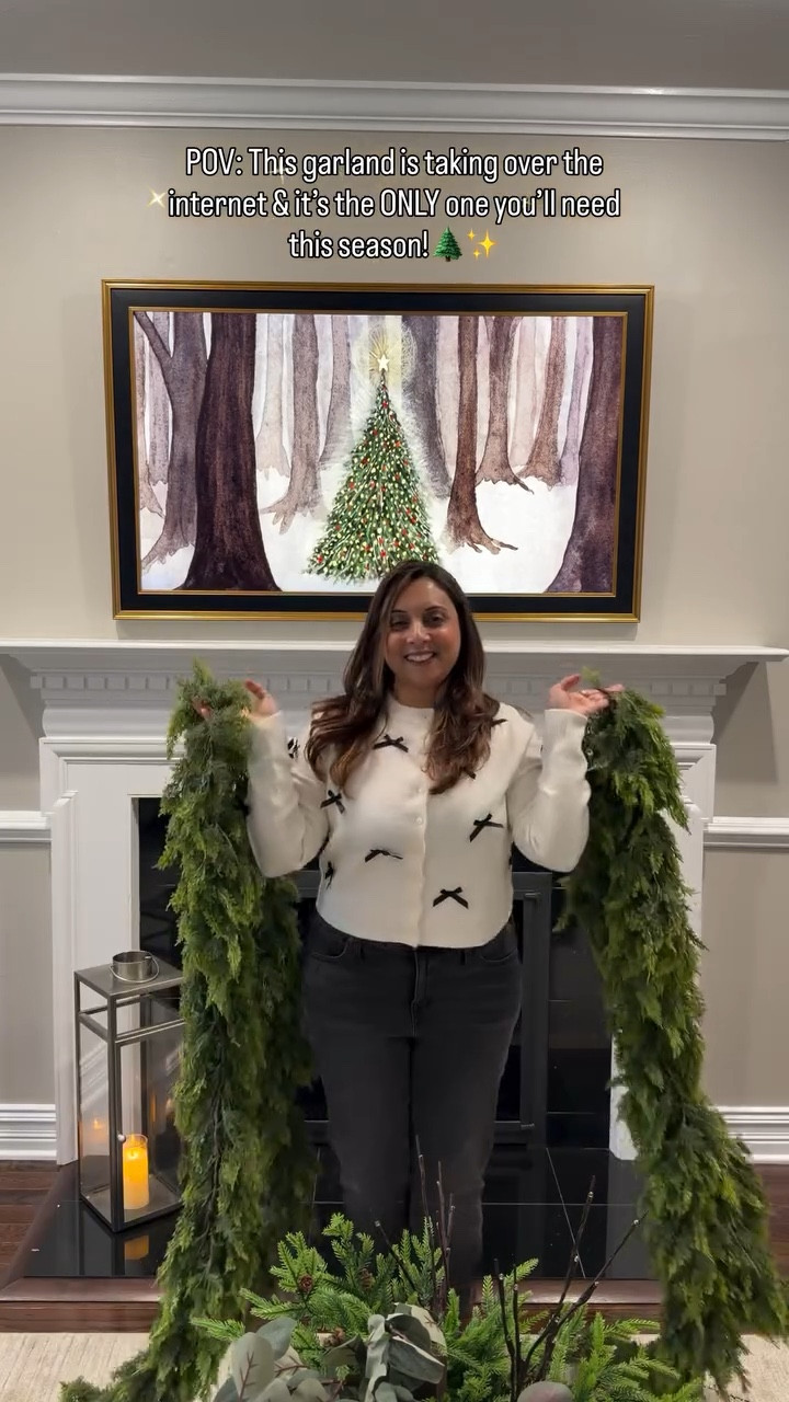 I ordered a couple of real touch cedar garlands to compare and this one was the clear winner - that’s why it’s viral for the right reasons! It’s lush and thick! I used 2 , 9 feet garlands and just a few berry picks with beaded string! I like that it looks simple & elegant. I wanted to layer it with eucalyptus garland but it looked way too cluttered 😆so this is how I’m gonna keep it! Oh and used those clamps to hold the garland to the mantel, they work great! 👍🏼
@amazon #amazonhome #founditonAmazon

#LTKSaleAlert #LTKHoliday #LTKHome