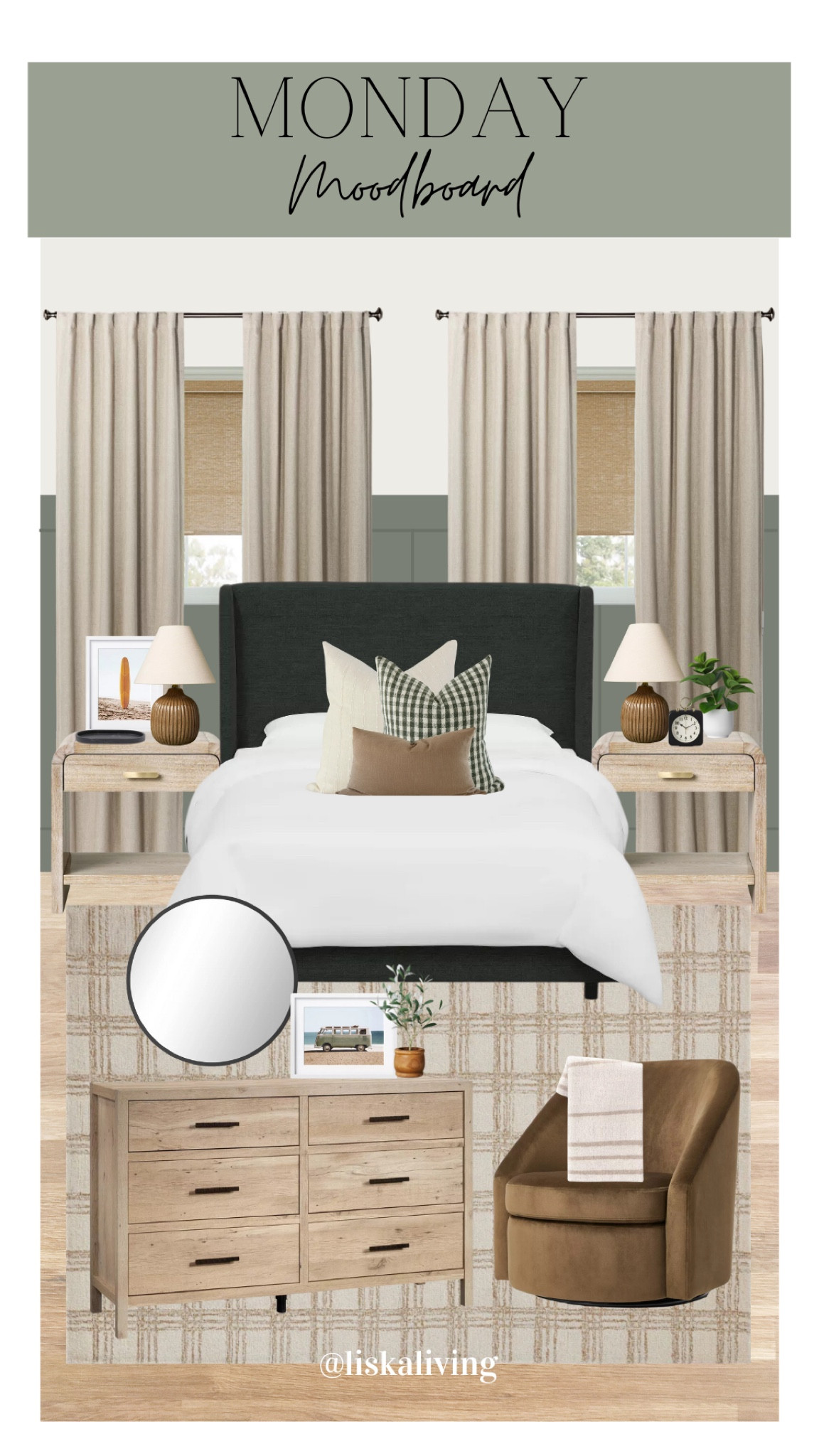 ✨MONDAY MOODBOARD - TEEN BOY ROOM✨

I will never get away from green, browns, and creams. It is my literal brand, after all 🙃 This room is sophisticated for an older boy but you could easily switch out pieces if you like the color palette for a younger kid, too! Think toy bins/shelving, wall shelves for books, etc!

Pretty much everything here except the pillow covers (which are from @laurelandblush) and rug (@chrislovesjulia by @loloirugs) are from @target! You can create a beautiful home on a budget 🙌🏻

The shiplap wall is the color ‘Retreat’ and the top half is ‘Pure White’ both by @sherwinwilliams!

✨FOLLOW @liskaliving for more home decor inspo and attainable DIYs!

✨SAVE this post for later! 🫶🏻


#mondaymoodboard #moodboardmonday #moodboardaccount #moodboardaesthetic #moodboardinterior #moodboarding #moodboard #moodboards #moodboardpage #moodboardinspiration #designboard #interiordesign #homestyling #homestylinginspo #boyroom #boybedroom #bedroomideas #target #targetstyle #targethome #sharemytargetstyle

#LTKKids #LTKStyleTip #LTKHome