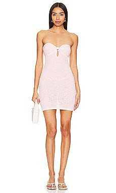 MORE TO COME Zayd Mini Dress in Baby Pink from Revolve.com | Revolve Clothing (Global)