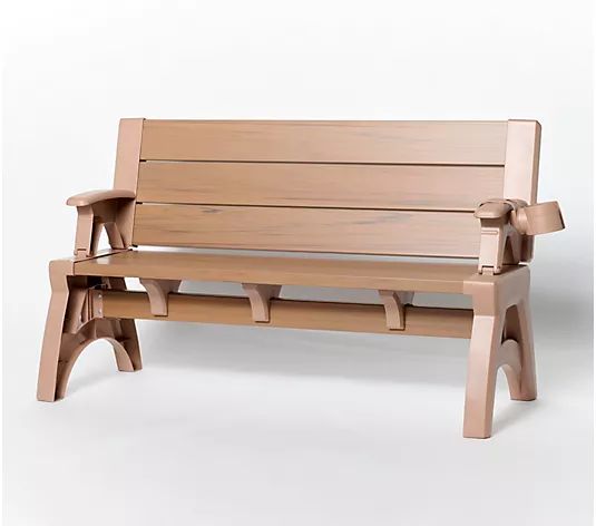 Convert-A-Bench Gen II XL Bench-to-Table with Cup Holder - QVC.com | QVC
