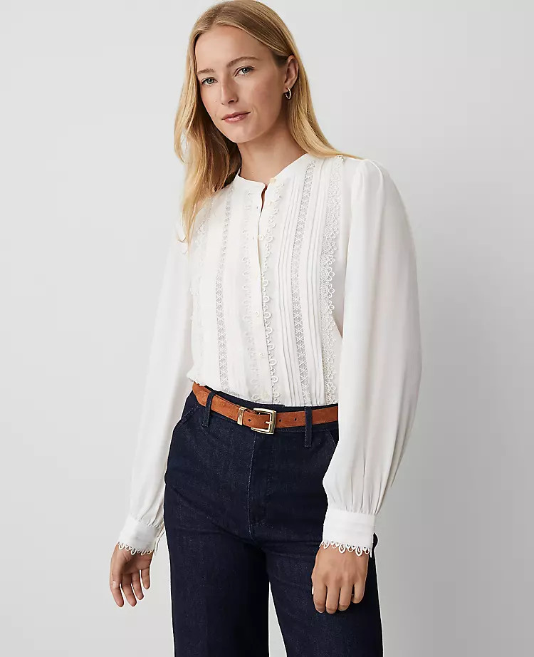 Pintuck Button Down Blouse | Ann Taylor (US)