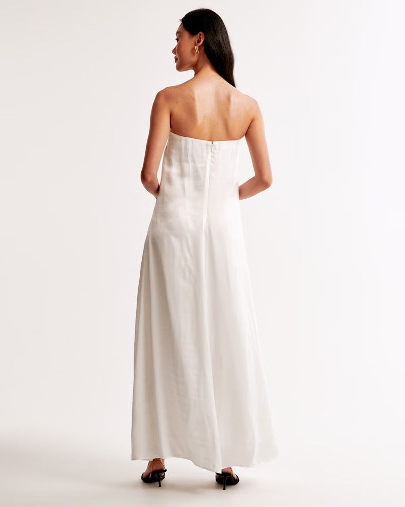 Women's Strapless Trapeze Maxi Dress | Women's Dresses & Jumpsuits | Abercrombie.com | Abercrombie & Fitch (US)