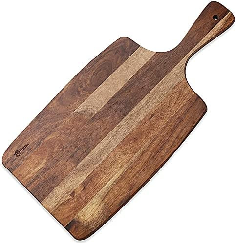 Amazon.com: TEMEXE Acacia Wood Cutting Board - Wooden Kitchen Chopping Boards with handle for Mea... | Amazon (US)