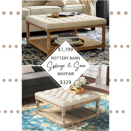 🚨Updated Find🚨 The Pottery Barn Berlin Square Ottoman is a shelf, an ottoman, and a coffee table all in one. It’s made of oak and features turned-leg columns, a top that can be used as a seat, a bottom shelf, and is available in a wide range of colours. 

I found square ottoman coffee tables at Wayfair and World Market that feature a light driftwood finish, a tufted top, tuned-leg columns, a bottom shelf, and come in a variety of colours and sizes.

#potterybarn #potterybarndupe #lookforless #Livingroom #coffeetable #ottoman #salealert #sale #homedecor #decor #dupe #transitional. Pottery barn style. Pottery Barn coffee table. Pottery Barn ottoman. Pottery Barn Berlin Square Ottoman dupe. Pottery barn living room. tufted Ottomans. Linen Ottomans. tufted coffee table. Neutral coffee table. Cocktail ottoman. Upholstered coffee table. Living room inspiration. Decorating on a budget. Sale alert.

#LTKFind #LTKSale #LTKhome
