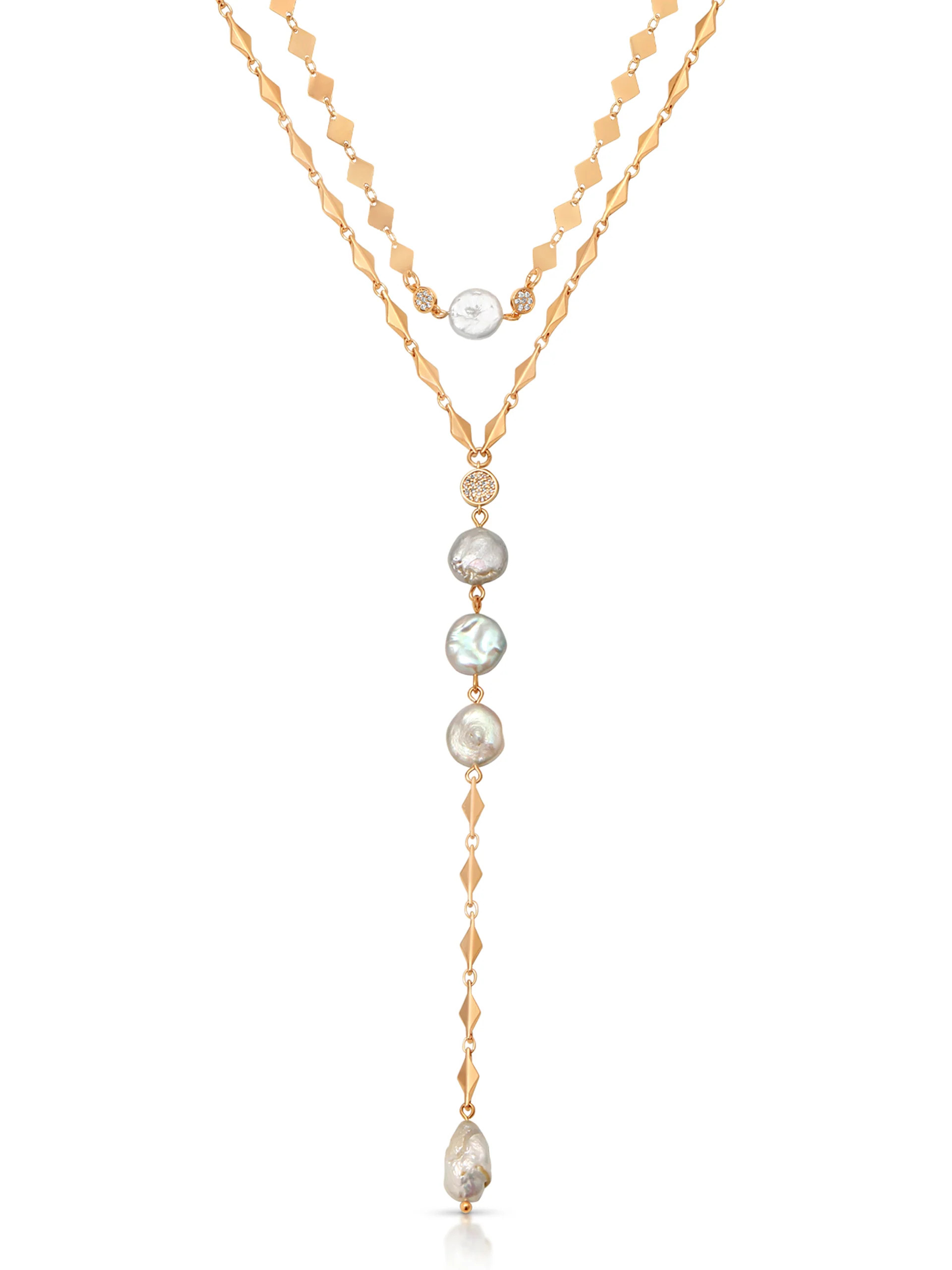 Dreamin' Freshwater Pearl Lariat Set | Ettika