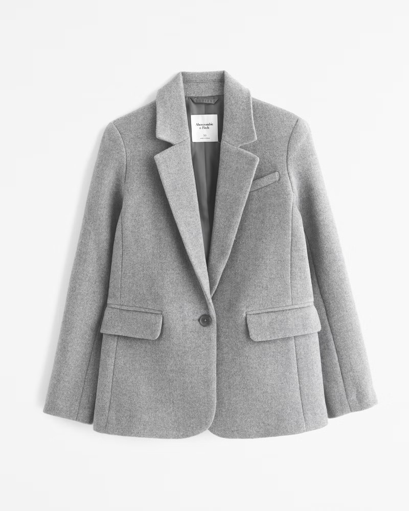 Women's Wool-Blend Blazer | Women's Coats & Jackets | Abercrombie.com | Abercrombie & Fitch (US)