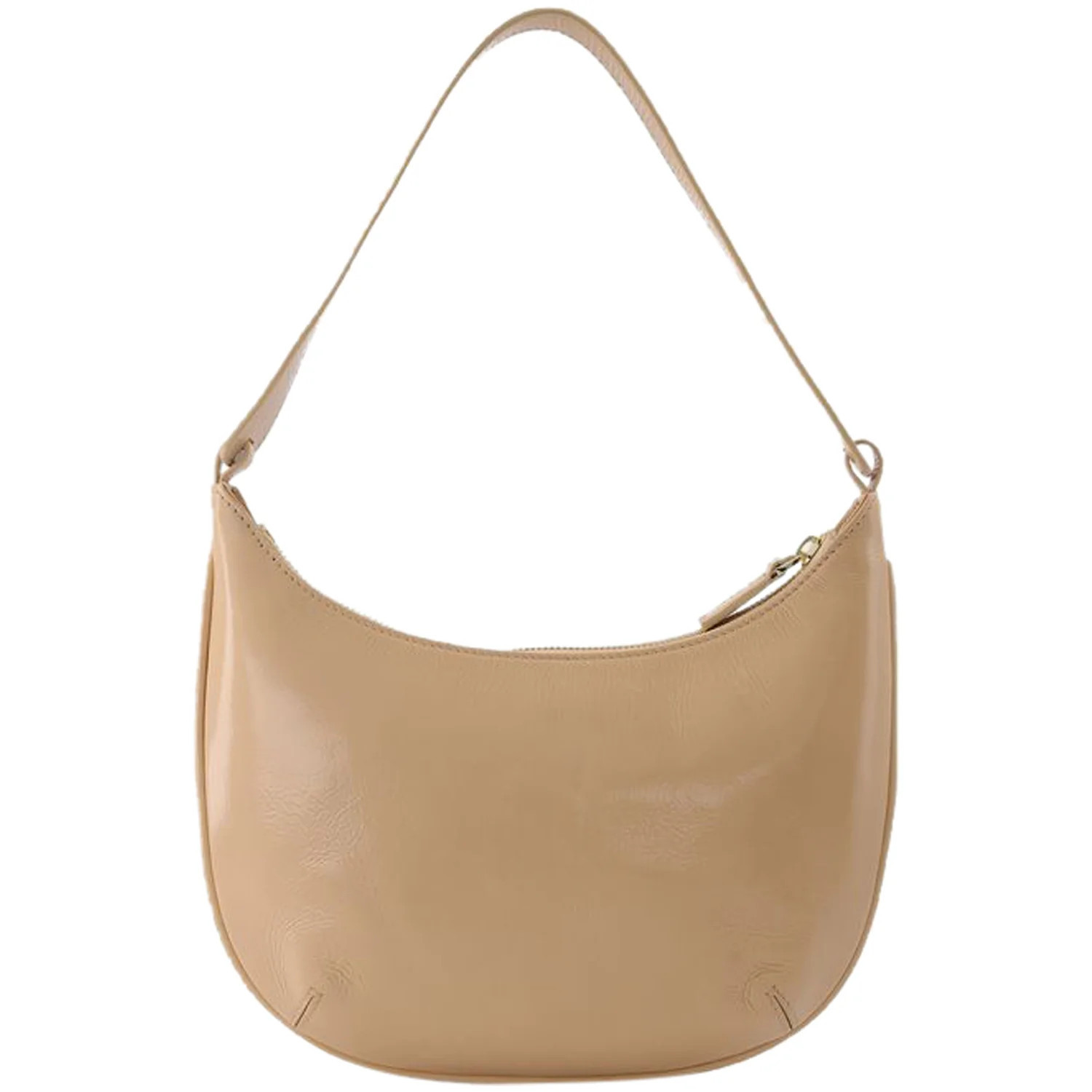 Mini Hobo Bag in Beige Leather | Shop Simon