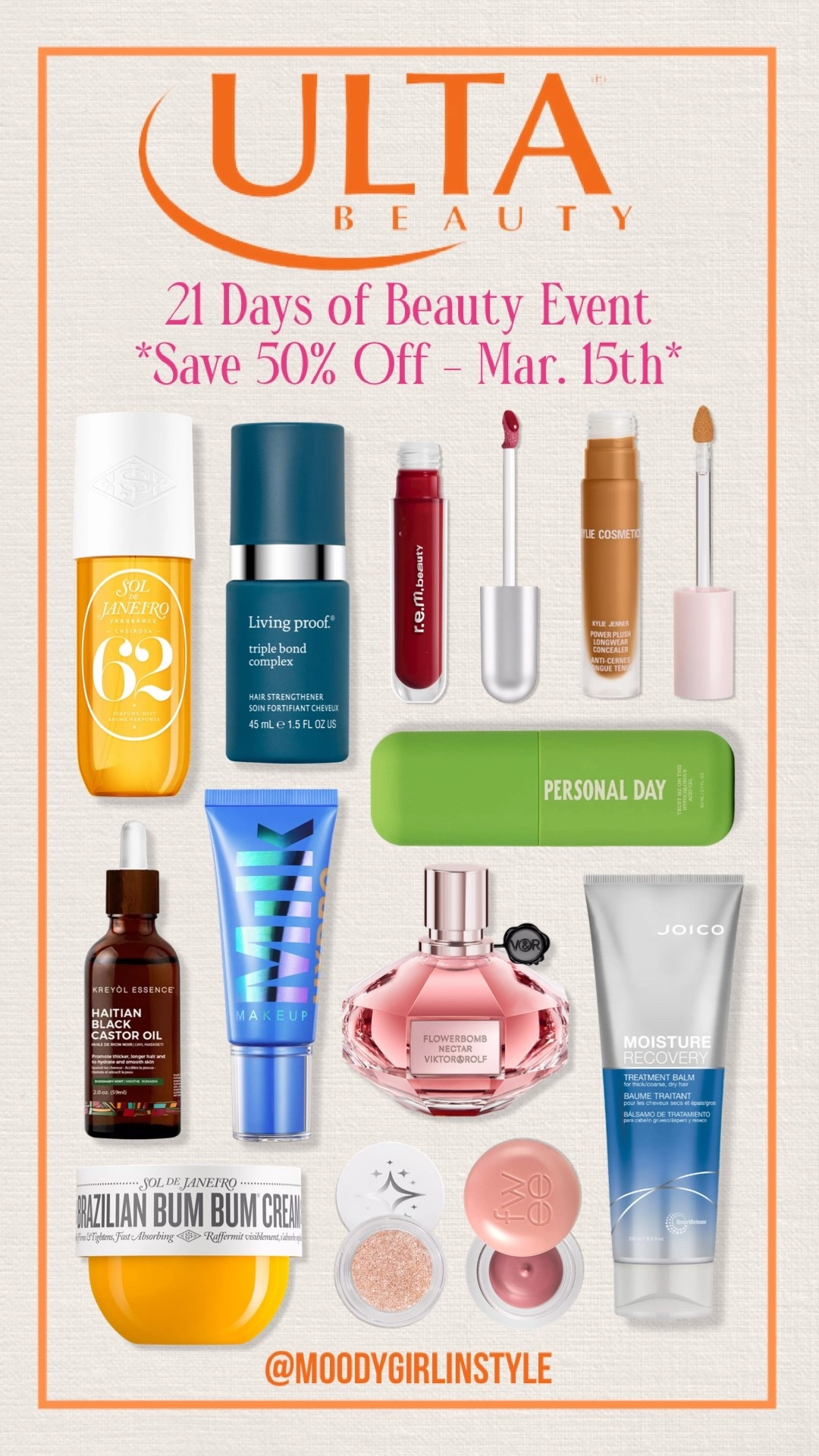Ulta 21 Days of Beauty - March 15th

Ulta 21 days of beauty sale picks, ulta sale, beauty sale, skin care, make up, hair care, beauty must haves, spring routine, spring skincare, Spring makeup, spring break

#LTKTravel #LTKOver40 #LTKselfcare #LTKgrwm #LTKSpringSale #LTKBeauty #LTKSaleAlert #LTKSeasonal