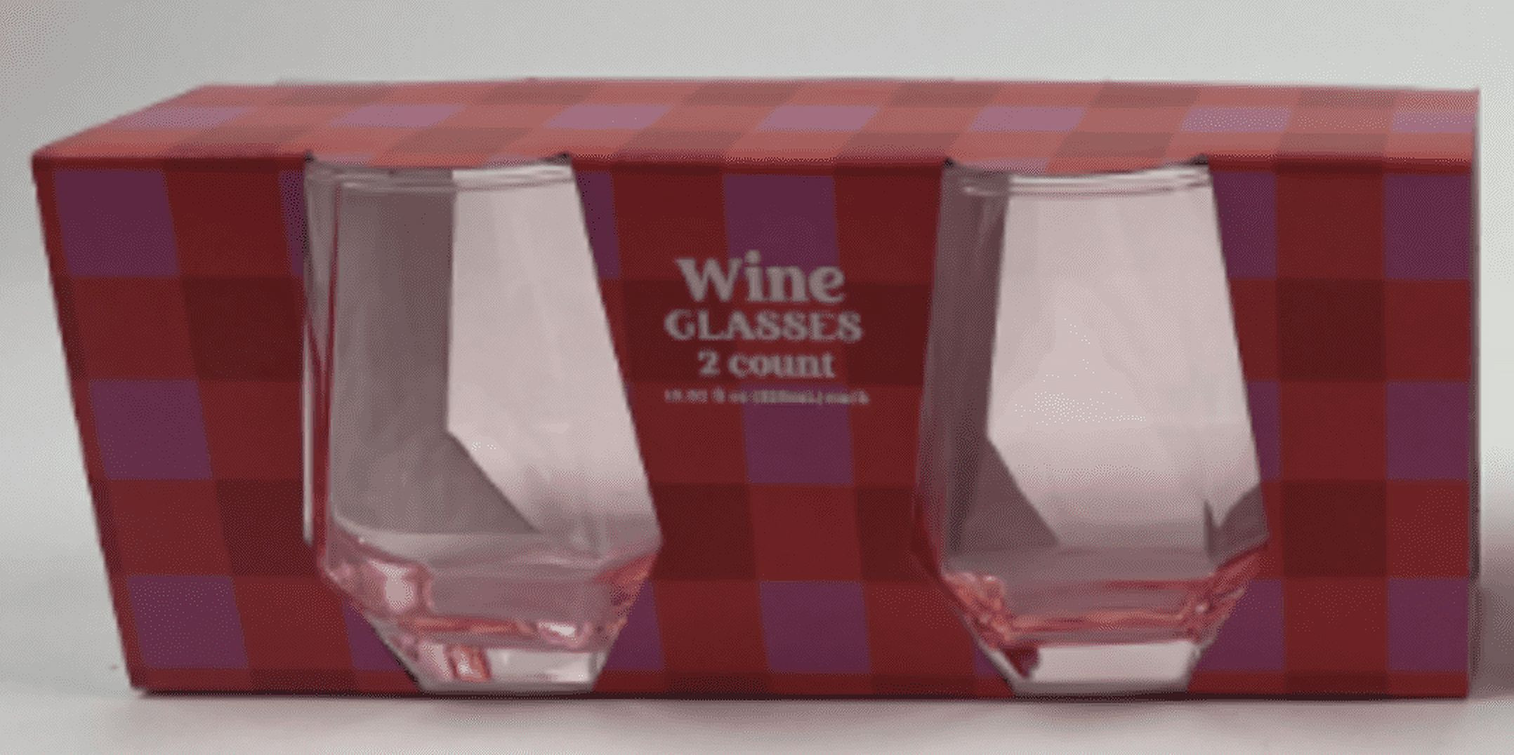 2PK Glass Wine Glasses Light Pink - Brightstar Products - 10.2 fl oz - Walmart.com | Walmart (US)