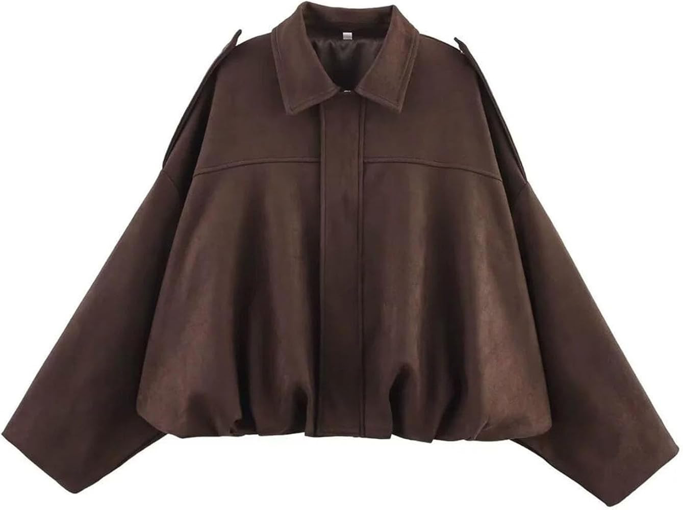 Women's Faux Suede Bomber Jacket Casual Lapel Pilot Jackets Oversize Long Sleeve Full Zip Fashion... | Amazon (UK)