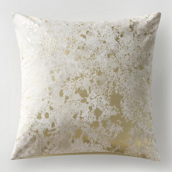 Metallic Splatter Pillow 22" | Ivory Gold | Patterned Pillows | Z Gallerie | 22" X 22" | 100% Polyester | Z Gallerie