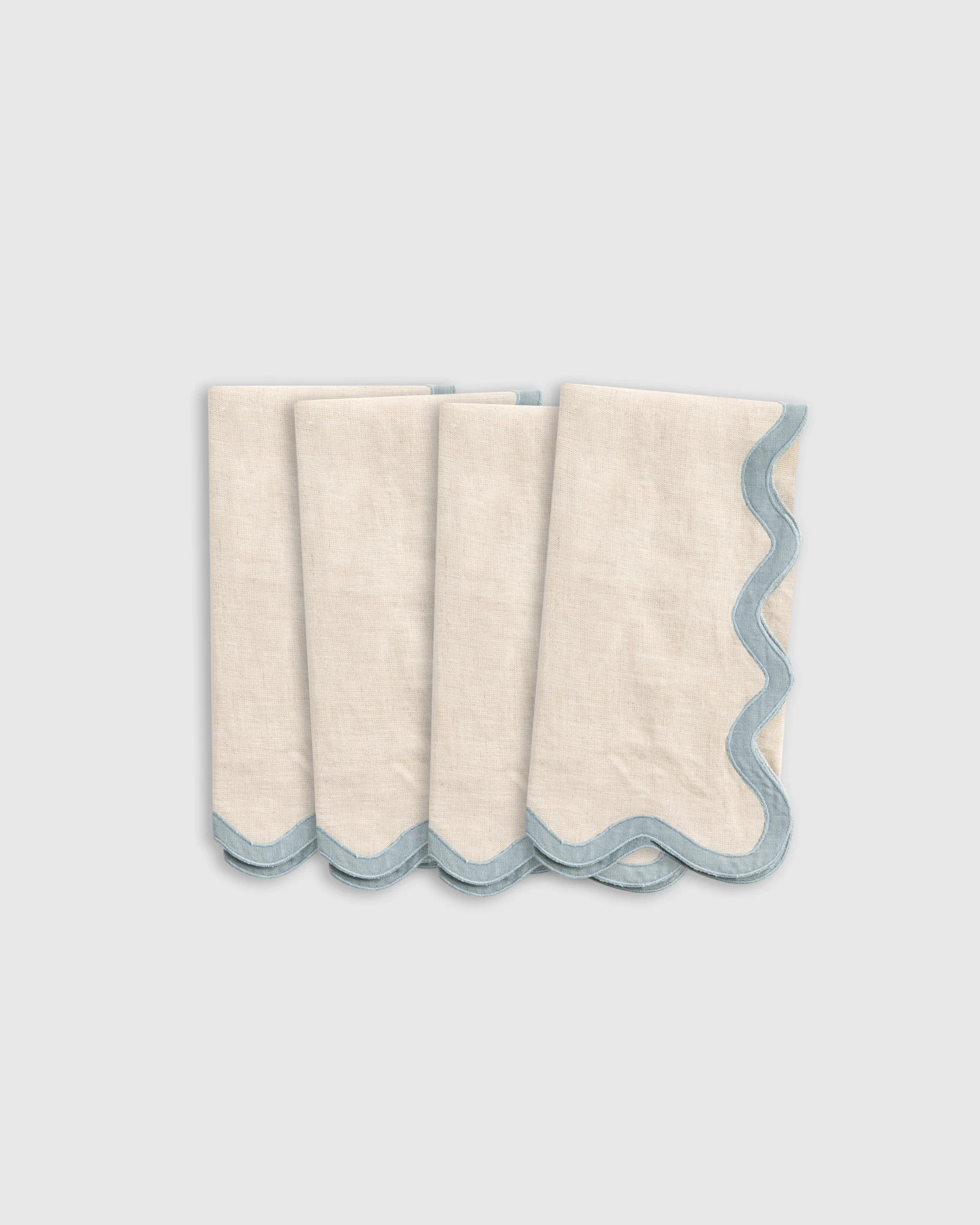 European Linen Scallop Edge Napkins (Set of 4) | Quince