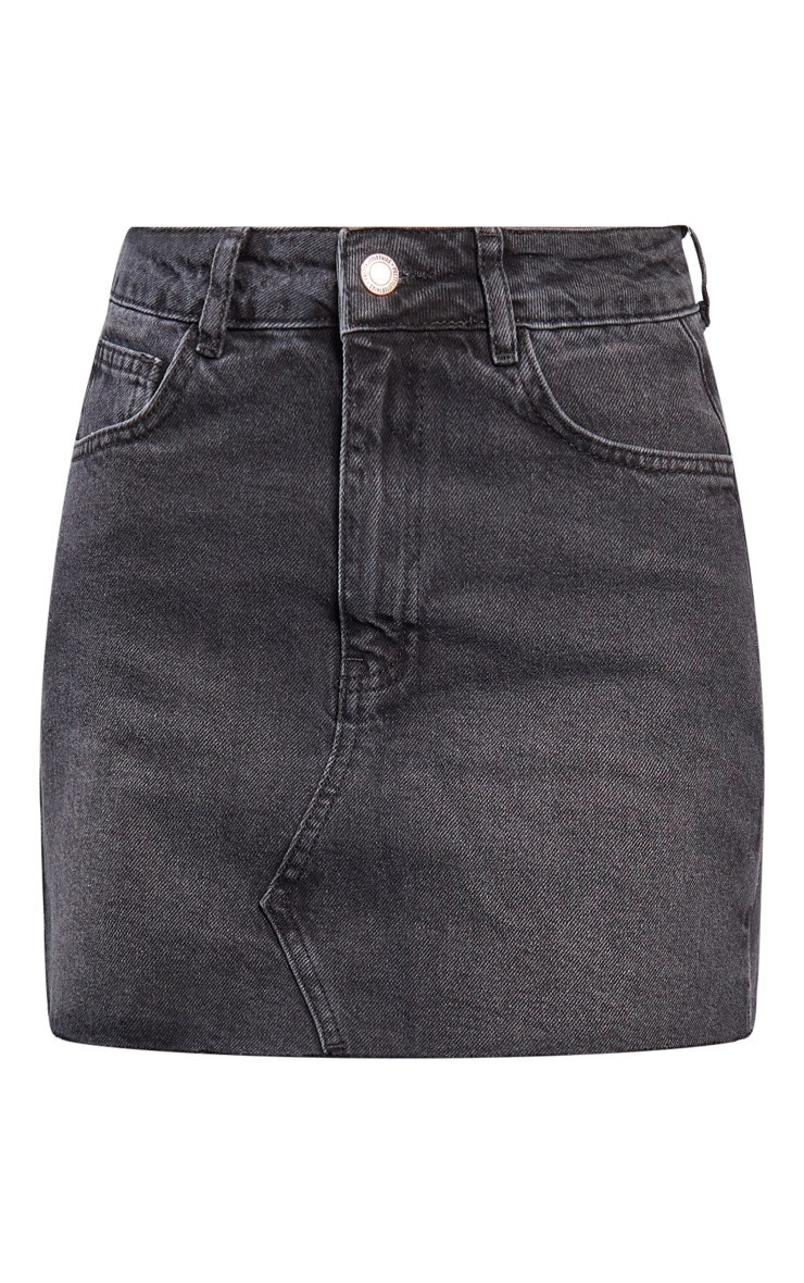 Washed Black Denim 5 Pocket Mini Skirt | PrettyLittleThing US
