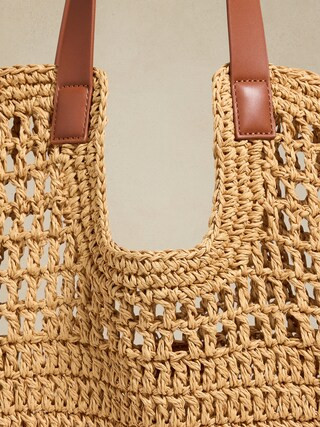 Paper Straw Shopper Tote | Banana Republic Factory