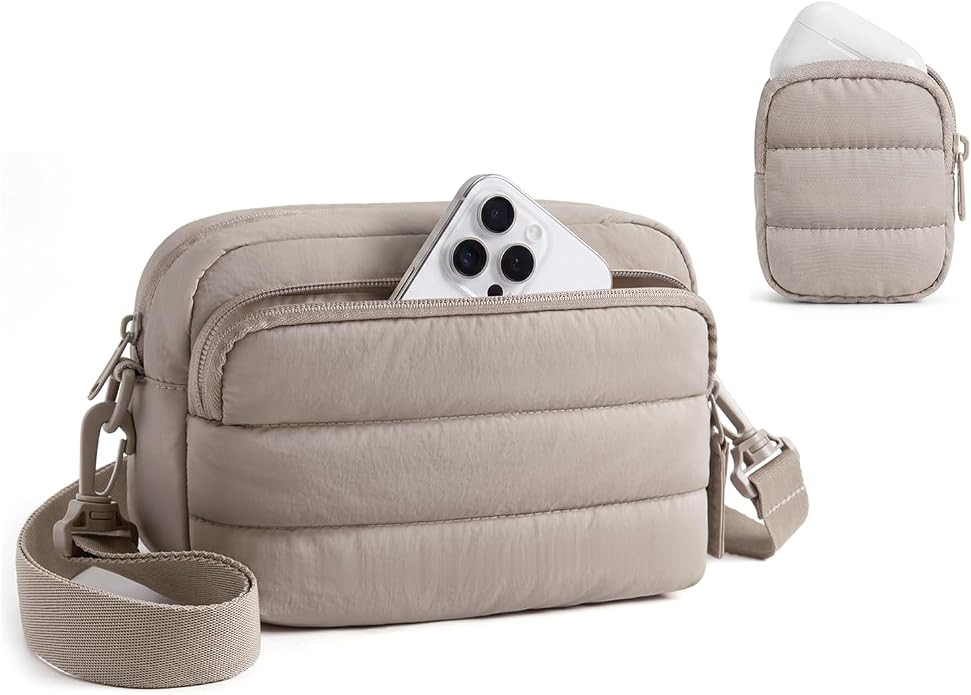 BAGSMART 2-Pc Set Small Crossbody Bags for Women Puffer Shoulder Hobo Purse | Small Hobo Bag with... | Amazon (US)