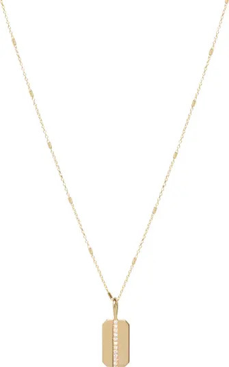 Zoë Chicco Diamond Dog Tag Pendant Necklace | Nordstrom | Nordstrom