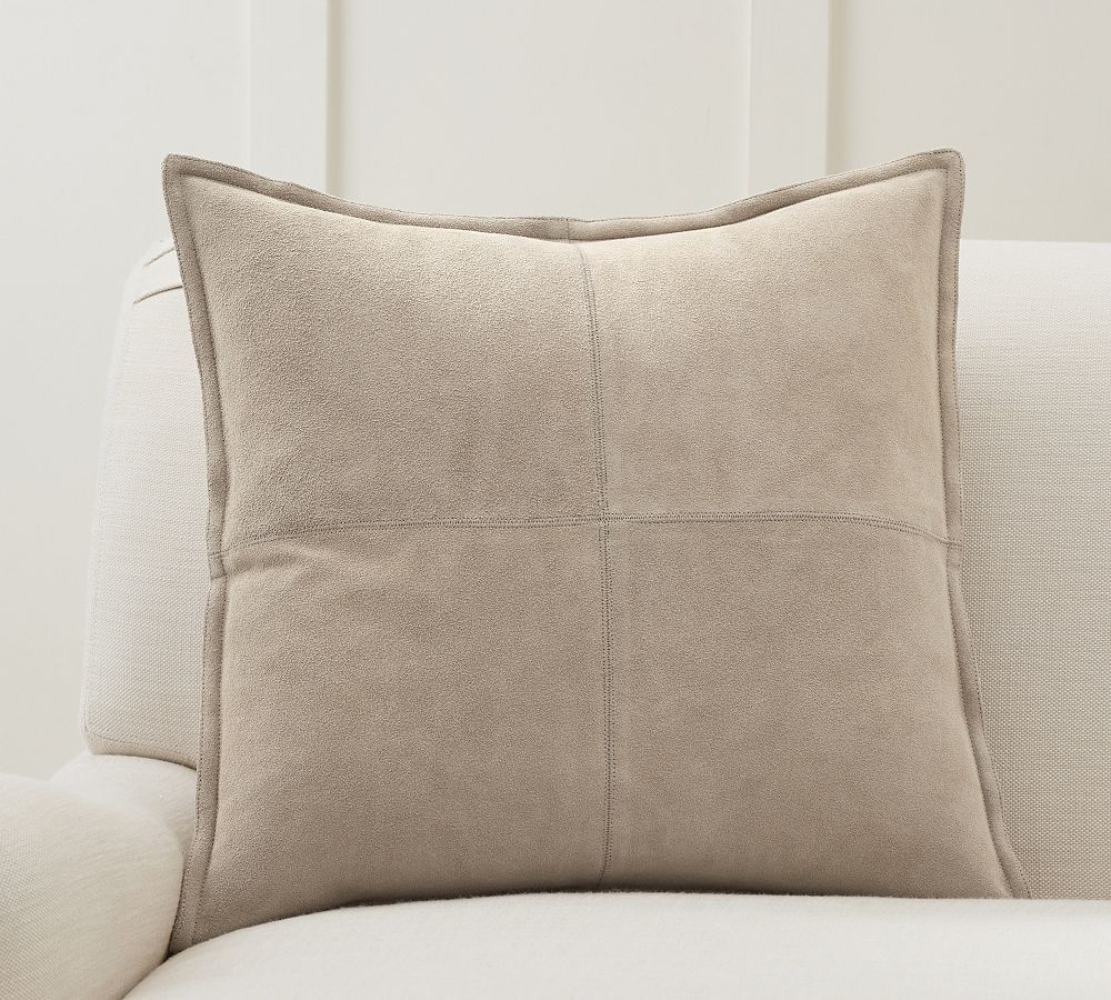 Pieced Suede Pillow | Pottery Barn (US)