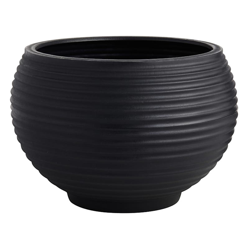 All-Weather Lead Black Lattice Bowl Planter, 15x18 | At Home