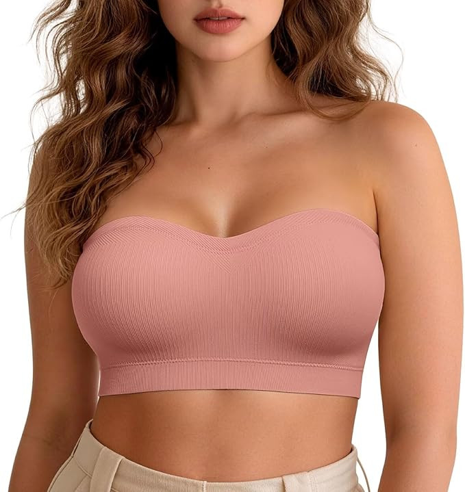 Vertvie Strapless Bra Wireless Non-Slip Push Up Bandeau Bras for Women Supportive Tube Top Padded... | Amazon (US)