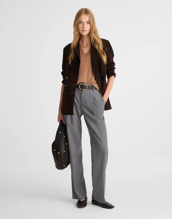 Slouchy Straight Pants in Brushed Twill | Madewell