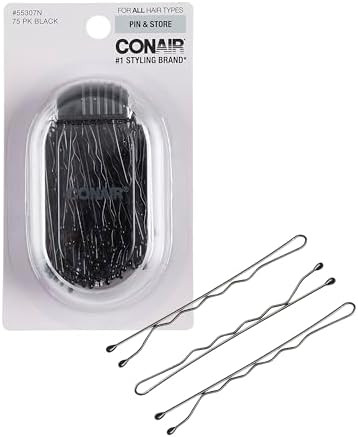 Conair Pin & Match Bobby Pins - hair accessories for women - Bobby Pins Black - Includes Storage ... | Amazon (US)