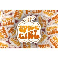 Spice Girl Sticker, Pumpkin Spice, Fall Autumn Water Bottle Decal, Groovy Spoopy Season, Vintage Hip | Etsy (US)