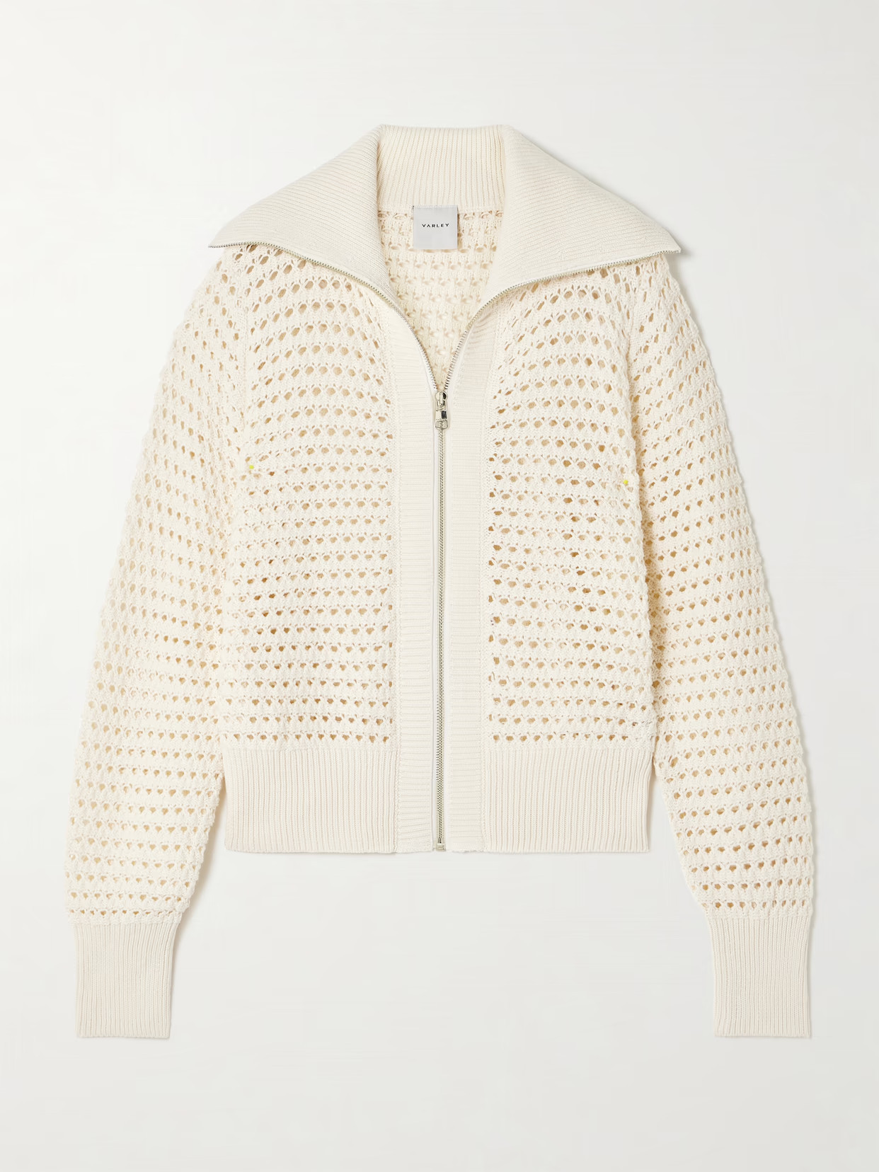 Varley - Eloise Pointelle-knit Cotton Cardigan - Neutrals | NET-A-PORTER (US)