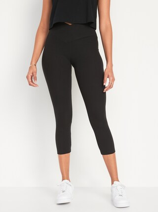 Extra High-Waisted Crossover Rib-Knit 7/8-Length Leggings for Women | Old Navy (US)
