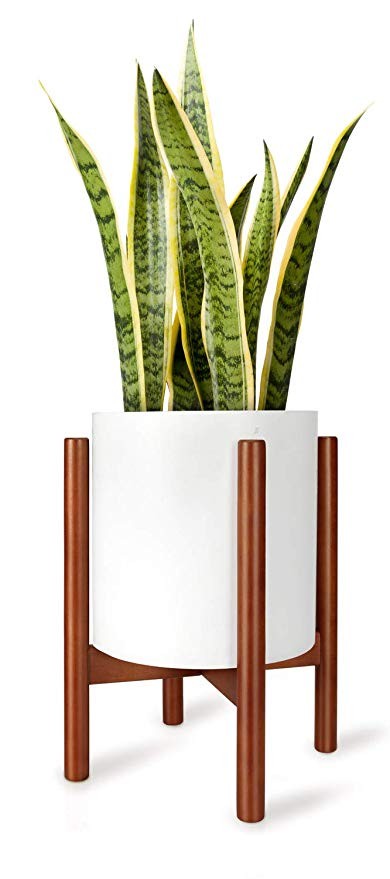 Mkono Plant Stand Mid Century Wood Flower Pot Holder Display Potted Rack Rustic Decor, Up to 10 I... | Amazon (US)