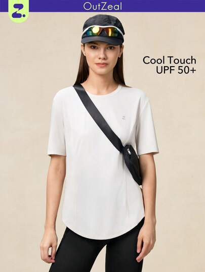 OutZeal T-shirt da donna a maniche corte, vestibilità regular, realizzata in tessuto tecnico ref... | SHEIN