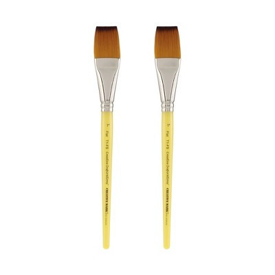 Creative Inspirations Dura-Handle Flat 1 Inch Short Handle Paint Brush- Solid Resin Handle, Synthetic Taklon Paint Brushes, Flat Brush for Oils, | Target