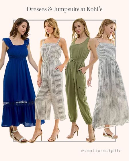 New women’s dresses and jumpsuits at Kohl’s. May 23-27 take $10 off $25 purchase! Wedding guest dress. Graduation outfit. Summer outfit. Vacation outfit. Blue crochet trim maxi dress. Striped square neck tie waist cropped jumpsuit. Sleeveless square neck maxi dress. Sleeveless drawstring waist cuffed cargo jumpsuit  

#LTKSeasonal #LTKFindsUnder50 #LTKSaleAlert