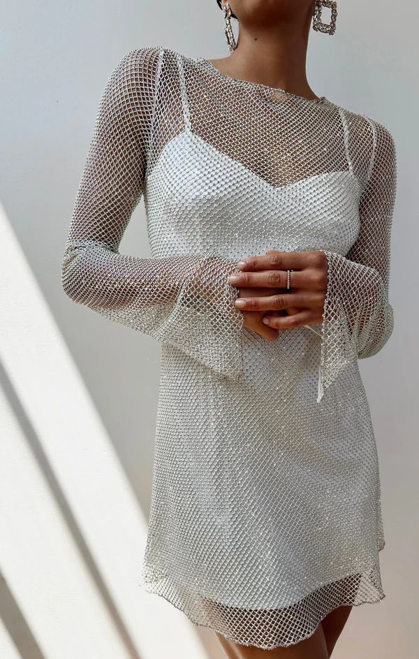 Iconic Mini Dress ~ White Glitz | Show Me Your Mumu