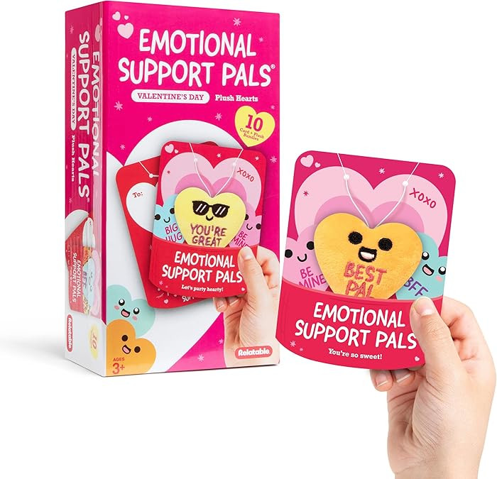 Emotional Support V-Day Heart Cards by Relatable - The Cute Classroom Valentines for Kids, Friend... | Amazon (US)