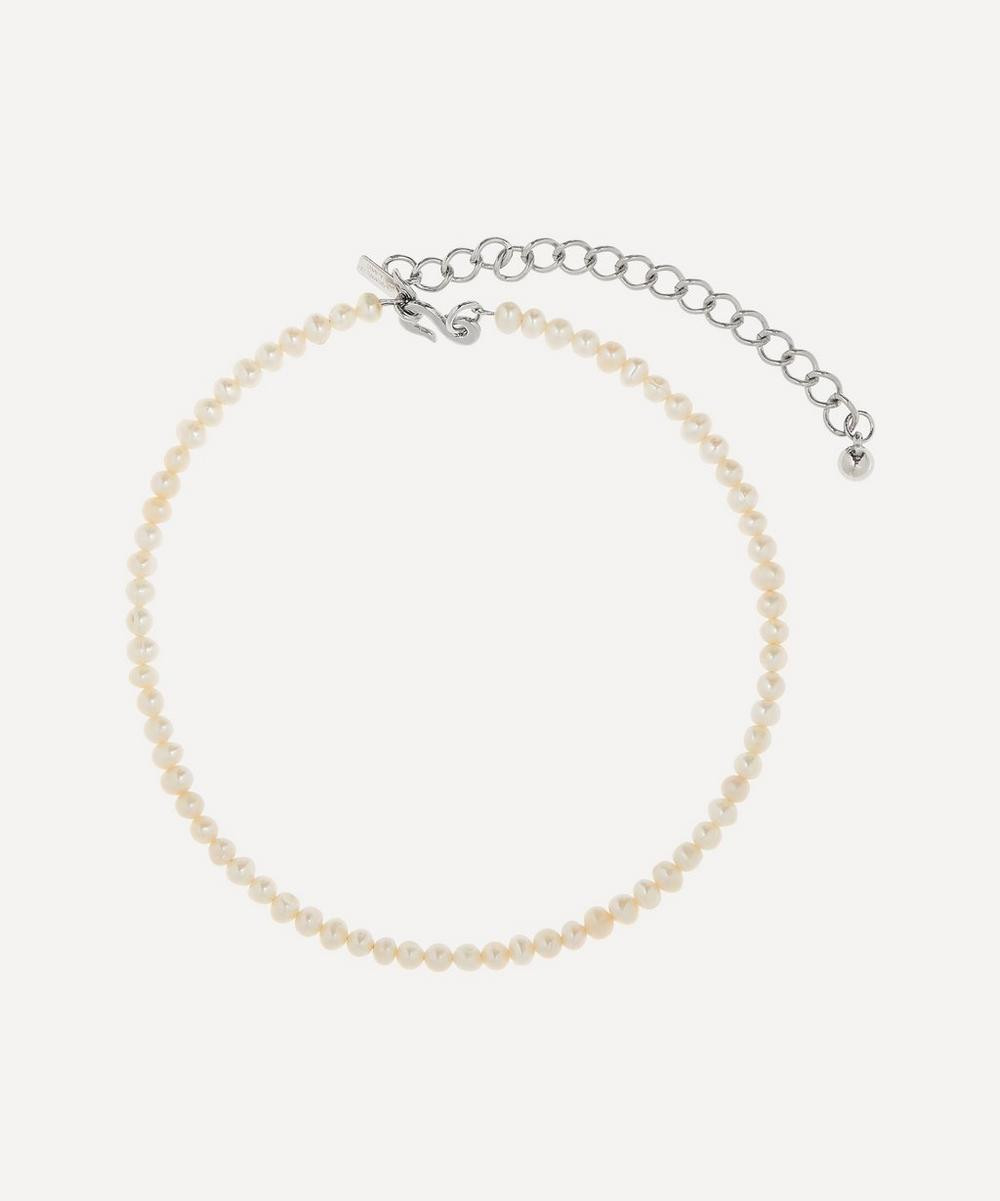 Rhodium-Plated Freshwater Pearl Choker Necklace | Liberty London (UK)