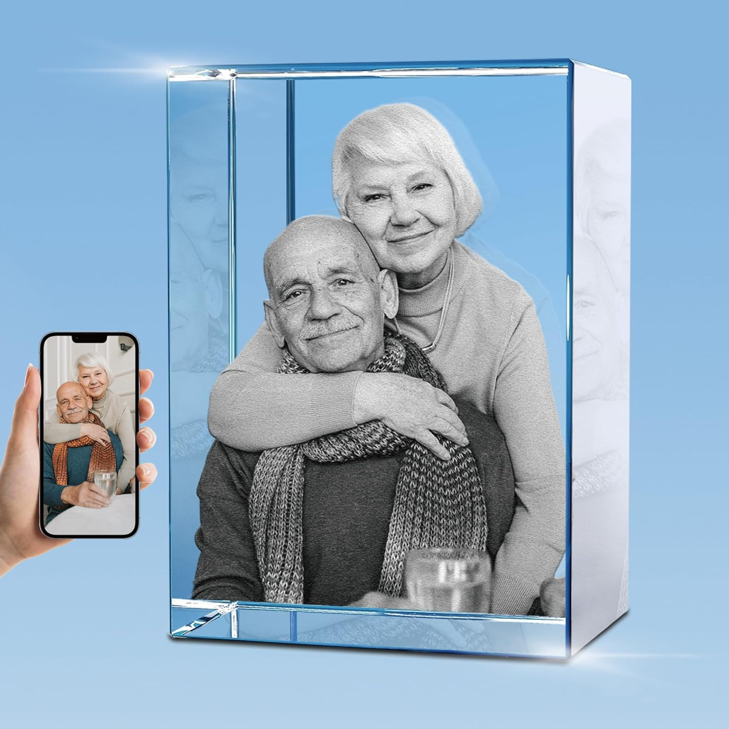 Personalized 3D Crystal Photo, Picture Cube Idea Gift With Your Own Photo, Customized Christmas, ... | Amazon (US)
