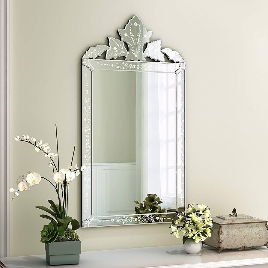 KOHROS Wall Mounted Squared Mirror, Venetian Mirror Decor for The Living Room, Bathroom, Bedroom ... | Amazon (US)