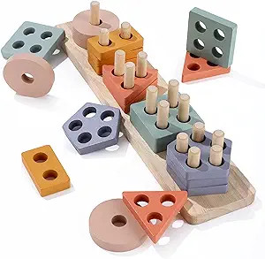 WTUST Montessori Toys for 1 2 Year Old,Toddler Learning Educational Wooden Toys for 18+ Months Ba... | Amazon (US)