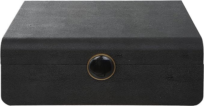 Uttermost Lalique Contemporary MDF Wood and Shagreen Box in Black Finish | Amazon (US)