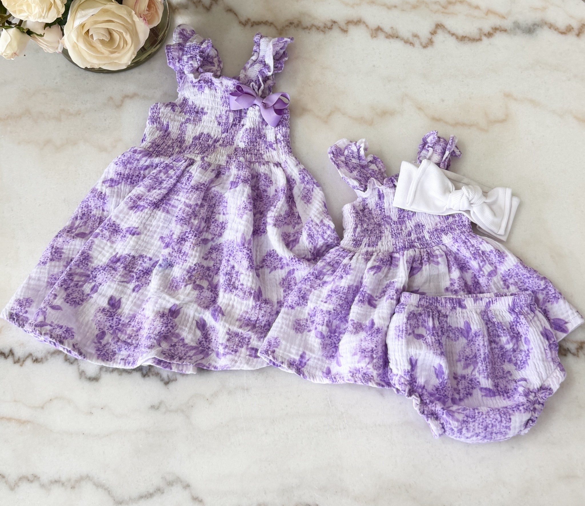 Lilac floral dress for both my daughters! Love the matching and it’s perfect for spring and summer

#LTKBaby #LTKKids