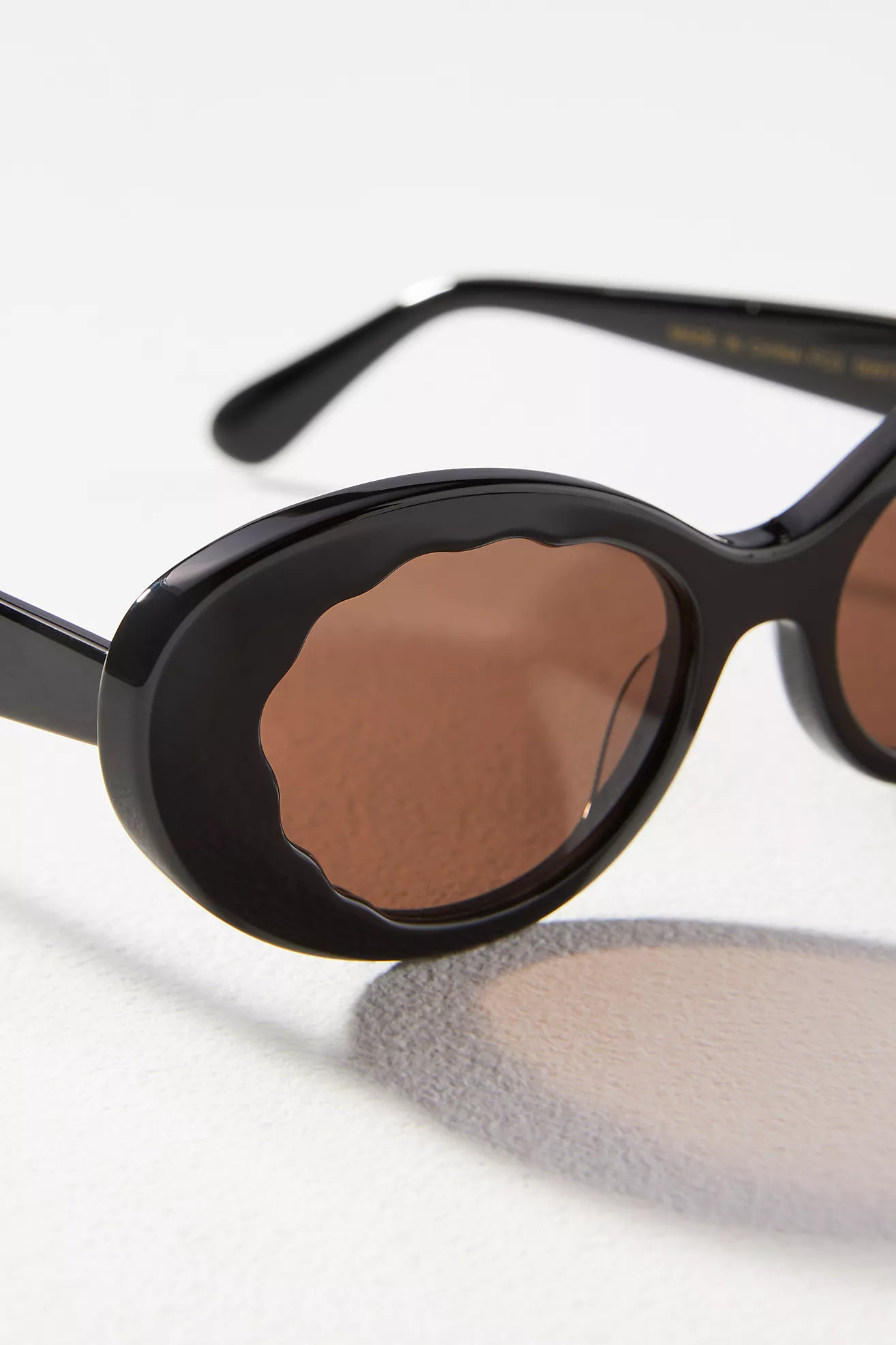 Scallop Frame Oval Sunglasses | Anthropologie (US)