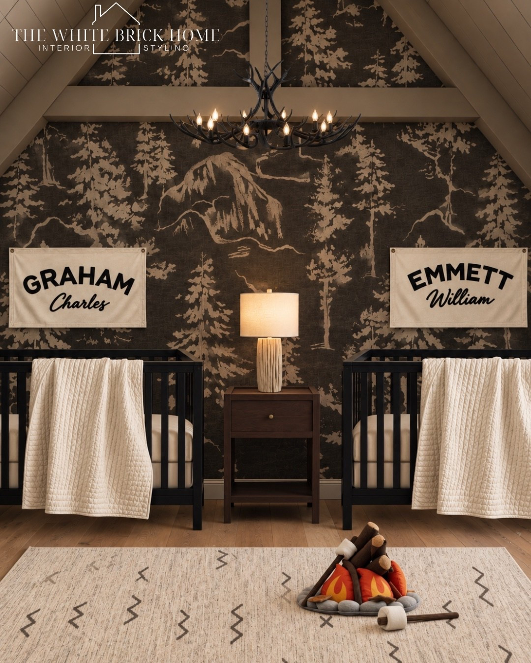 A cozy woodland retreat made for two - layered with charm and plaid, this shared boys nursery that feels truly special. 

Boys room, boys bedroom, kids room, kids bedroom, shared boys bedroom, shared bedroom, boys room bed, boys room rug, rustic boys bedroom, camping boys bedroom, best boys bedroom, mountain bedroom, mountain themed kids bedroom, mountain themed boys bedroom, camping themed bedroom, boys room wall flag, boys room lighting, boys room decor, boys room flag, kids bedroom, bed, kids bed frame, toddler boys bedroom, toddler bedroom, pottery barn, crate and kids, wayfair, Etsy, Walmart, nursery, nursery design, boys nursery, shared nursery design, shared nursery ideas, boys nursery, mountain nursery room

#LTKHome #LTKBaby #LTKBump