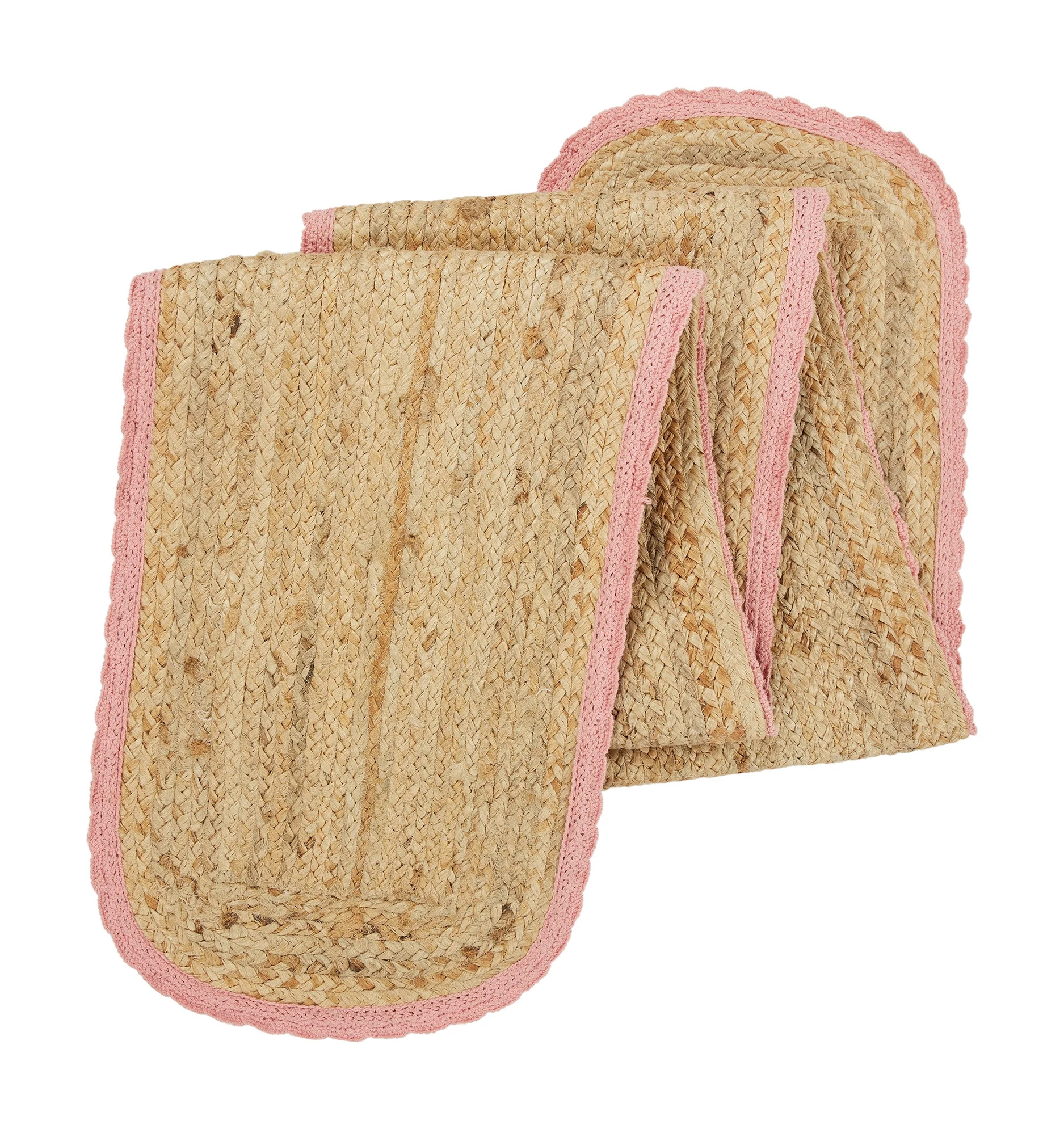 The Pioneer Woman 100% Jute Crochet Table Runner, Natural & Coral, 14"W x 90"L | Walmart (US)