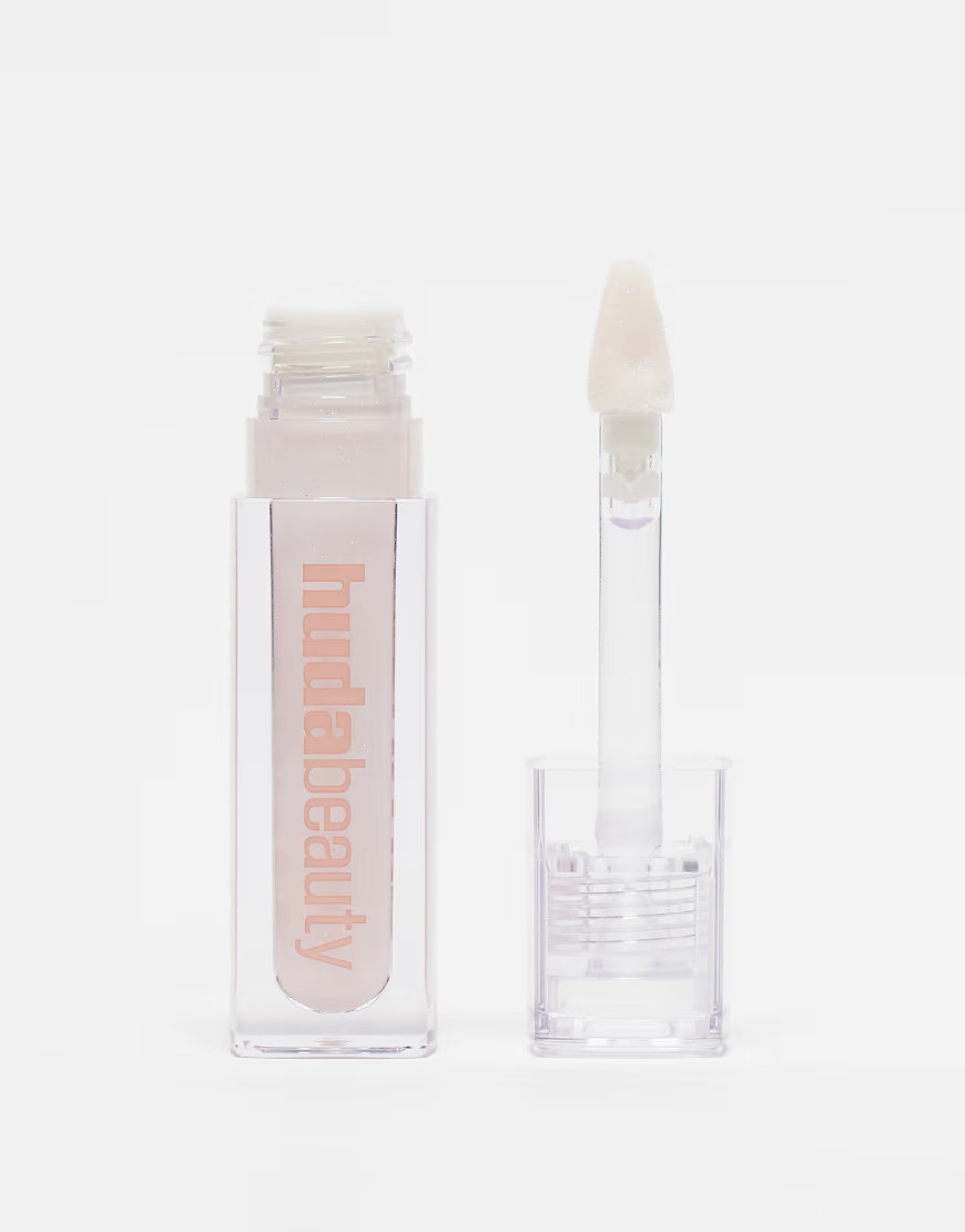 Huda Beauty Icy Nude Faux Filler Gloss - She Glitzy-Clear | ASOS (Global)