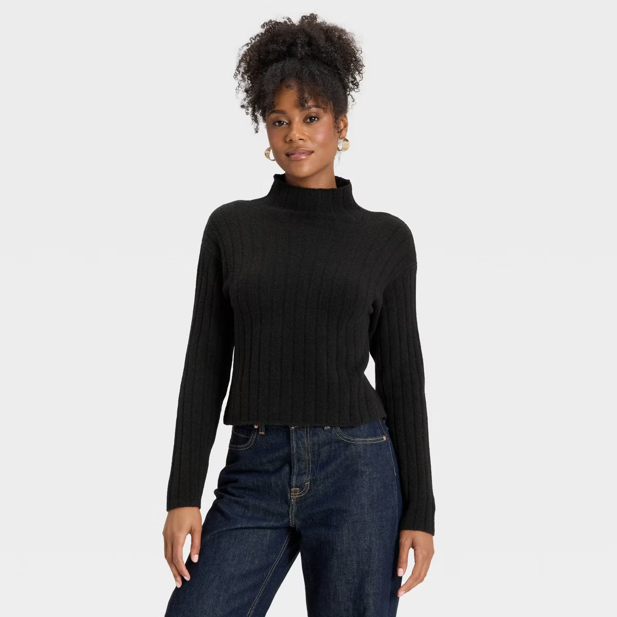 Women's Ribbed Mock Turtleneck Pullover Sweater - Universal Thread™ | Target