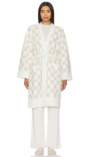 CozyChic Cotton Checkered Robe in Oatmeal & Cream | Revolve Clothing (Global)