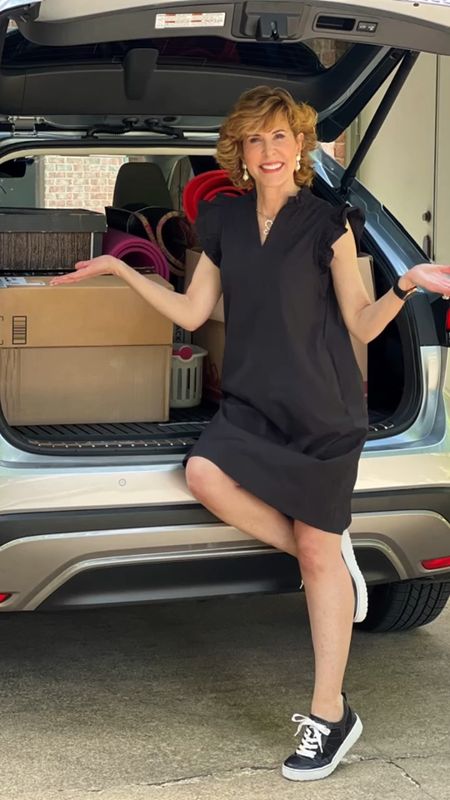 It’s moving day, and this cute A-line Poplin Double Flutter Sleeve Dress looks cute, belted or unbelted, and it's great with everything from sneakers👟to ballet flats. I love the feminine styling and the fact that it has panels on the bottom part of the armholes, so my bra doesn't show! 
🎉🎉🎉
It's 60% off right now and still (somehow!) available in every size! 

#LTKshoecrush #LTKSeasonal #LTKsalealert