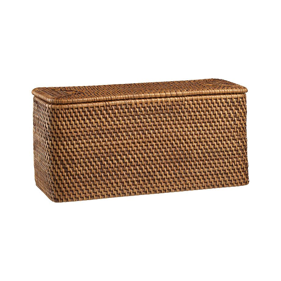 Sedona Honey Lidded Rectangular Tote + Reviews | Crate and Barrel | Crate & Barrel